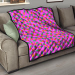 Hot Pink Pineapple Pattern Print Quilt