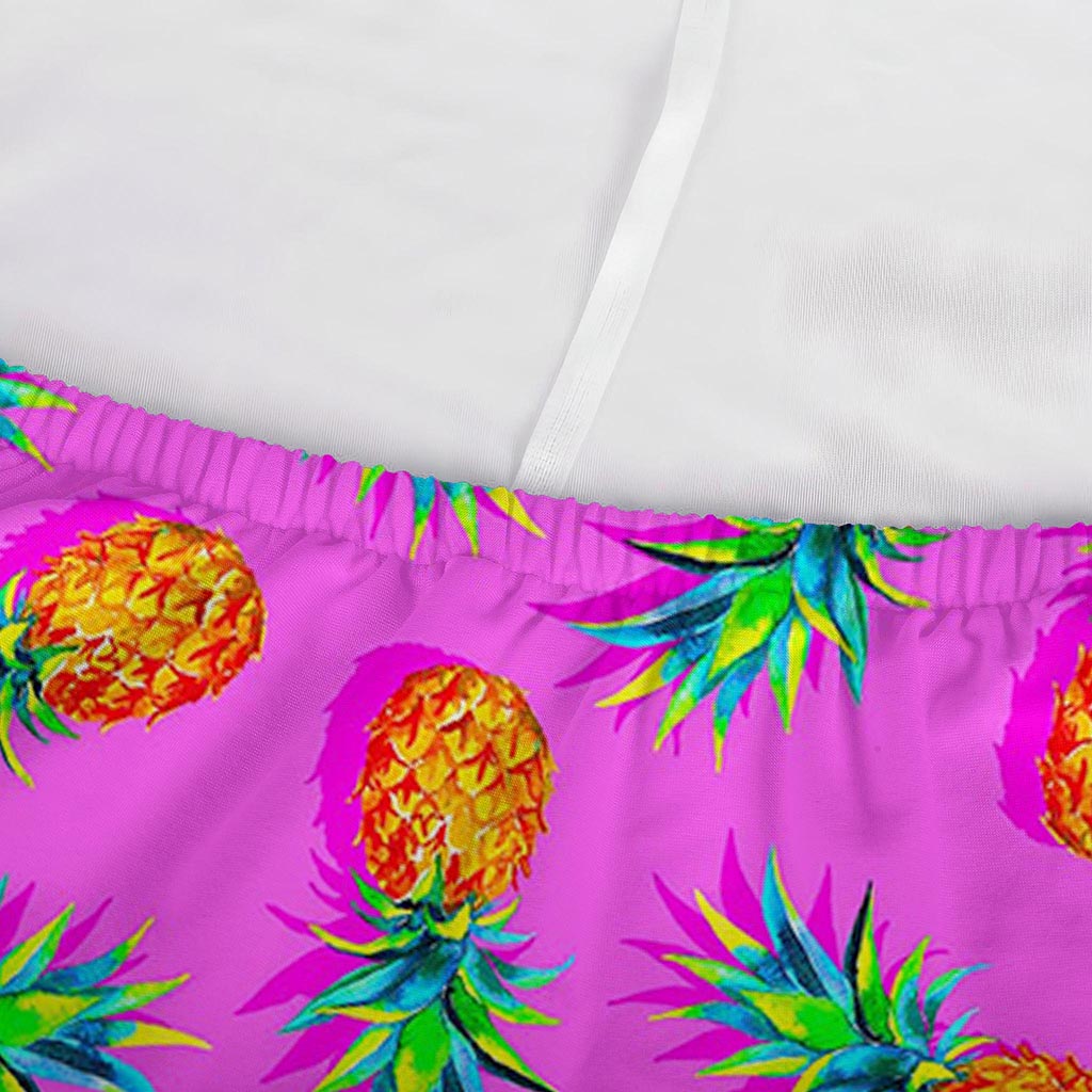 Hot Pink Pineapple Pattern Print Sofa Cover