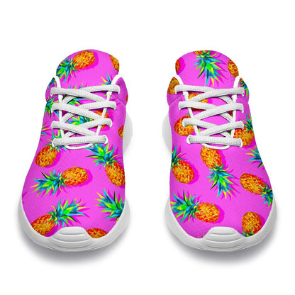 Hot Pink Pineapple Pattern Print Sport Shoes GearFrost