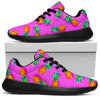 Hot Pink Pineapple Pattern Print Sport Shoes GearFrost