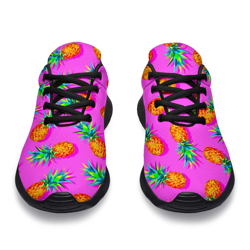 Hot Pink Pineapple Pattern Print Sport Shoes GearFrost