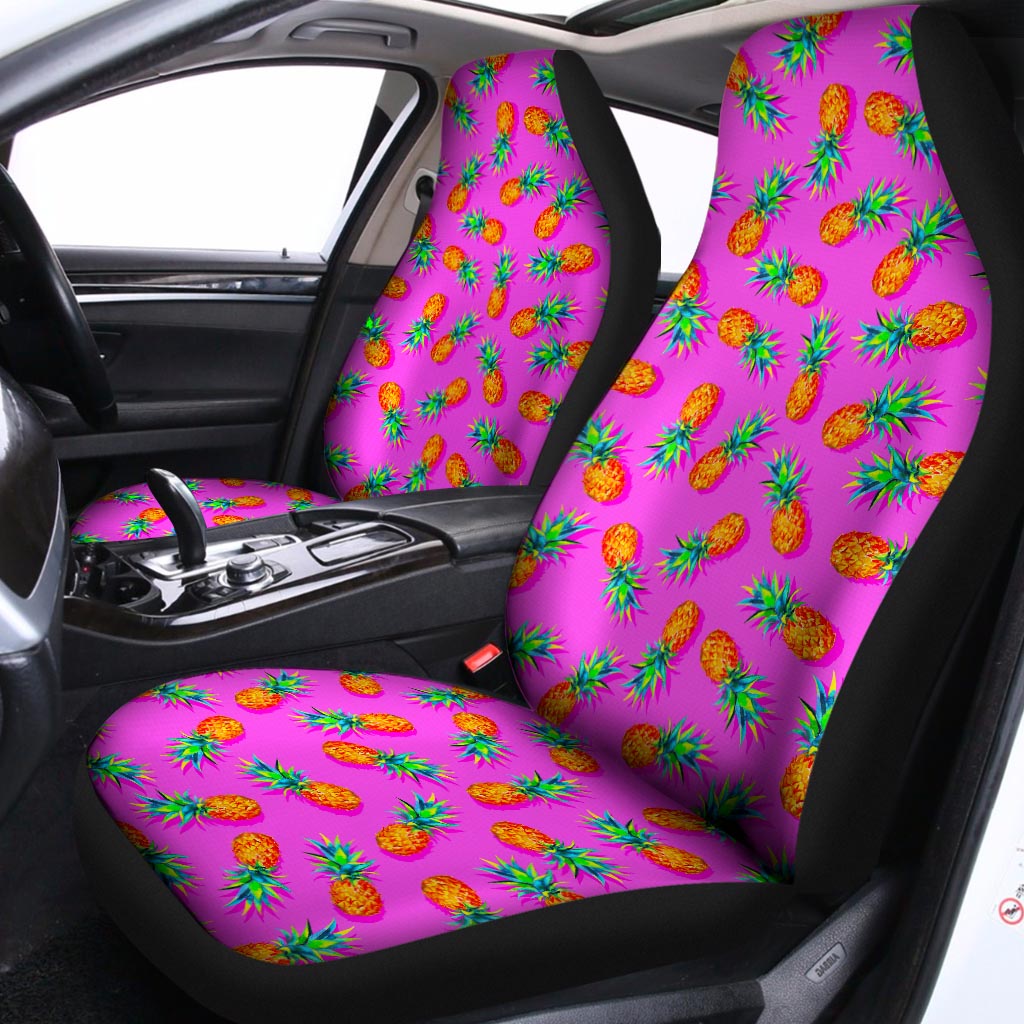 Hot Pink Pineapple Pattern Print Universal Fit Car Seat Covers
