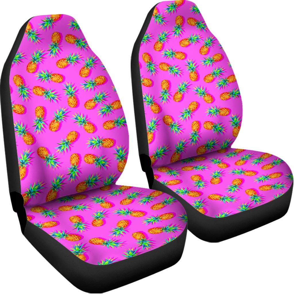 Hot Pink Pineapple Pattern Print Universal Fit Car Seat Covers