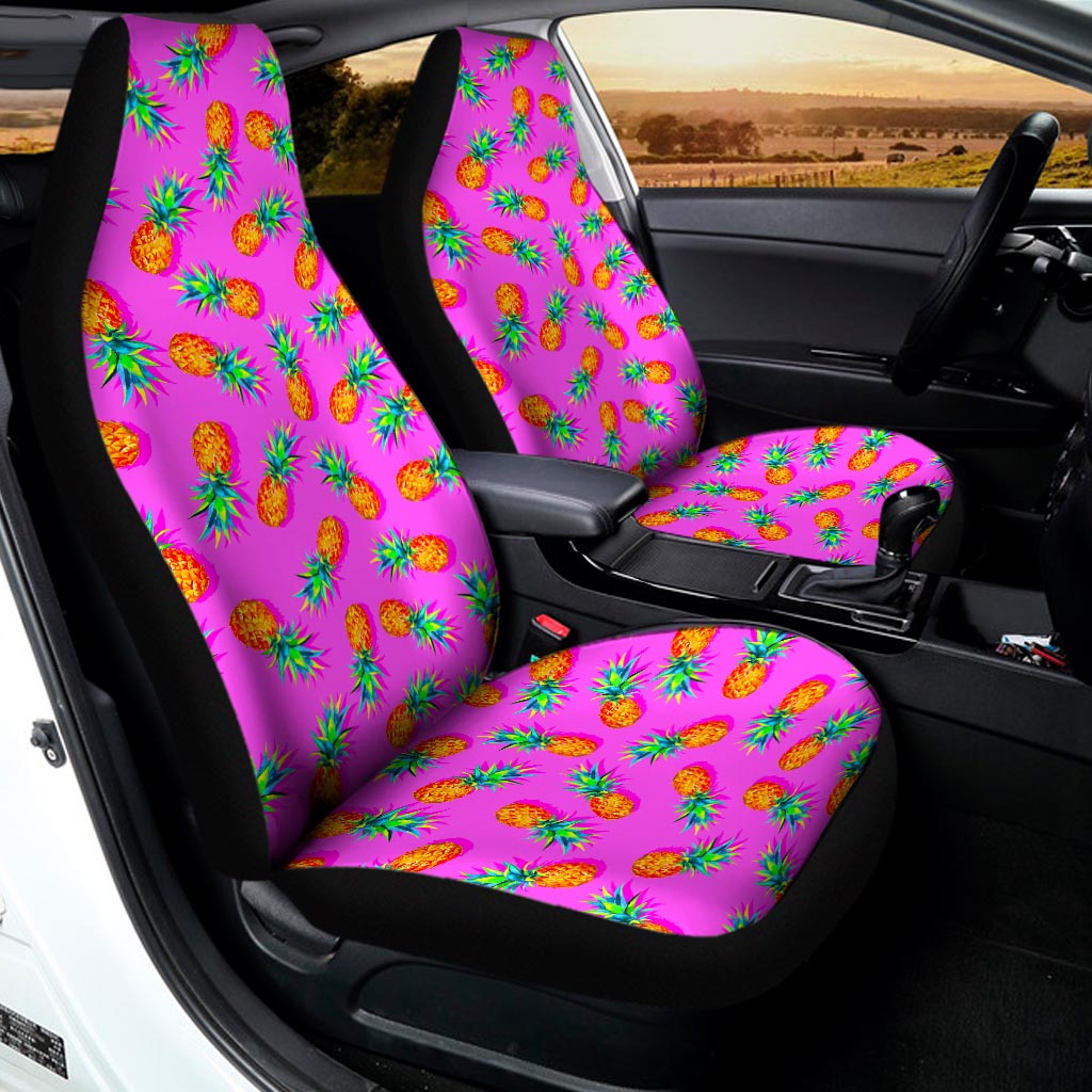 Hot Pink Pineapple Pattern Print Universal Fit Car Seat Covers