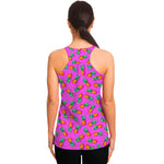 Hot Pink Pineapple Pattern Print Women's Racerback Tank Top