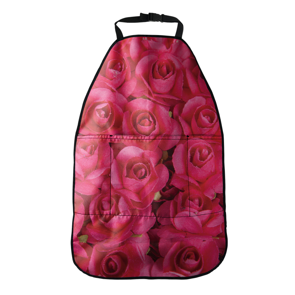 Hot Pink Rose Print Car Seat Organizers