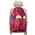 Hot Pink Rose Print Car Seat Organizers