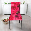 Hot Pink Rose Print Dining Chair Slipcover