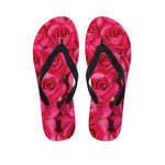 Hot Pink Rose Print Flip Flops