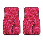 Hot Pink Rose Print Front Car Floor Mats