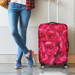 Hot Pink Rose Print Luggage Cover