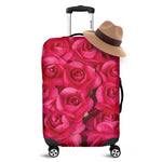 Hot Pink Rose Print Luggage Cover