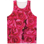 Hot Pink Rose Print Men's Tank Top