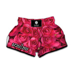 Hot Pink Rose Print Muay Thai Boxing Shorts
