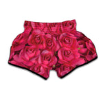 Hot Pink Rose Print Muay Thai Boxing Shorts