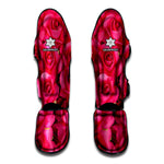 Hot Pink Rose Print Muay Thai Shin Guard