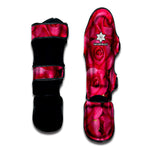 Hot Pink Rose Print Muay Thai Shin Guard