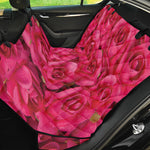 Hot Pink Rose Print Pet Car Back Seat Cover