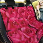 Hot Pink Rose Print Pet Car Back Seat Cover