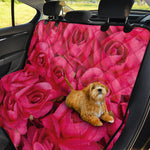 Hot Pink Rose Print Pet Car Back Seat Cover