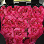 Hot Pink Rose Print Pet Car Back Seat Cover