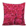 Hot Pink Rose Print Pillow Cover