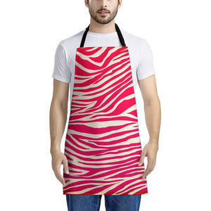 Hot Pink Zebra Pattern Print Apron