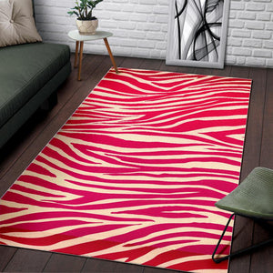 Hot Pink Zebra Pattern Print Area Rug GearFrost