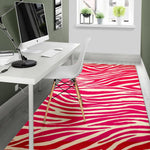 Hot Pink Zebra Pattern Print Area Rug GearFrost