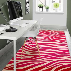 Hot Pink Zebra Pattern Print Area Rug GearFrost