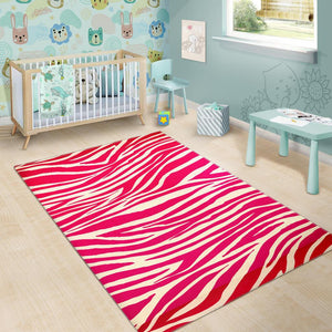 Hot Pink Zebra Pattern Print Area Rug GearFrost