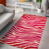 Hot Pink Zebra Pattern Print Area Rug GearFrost