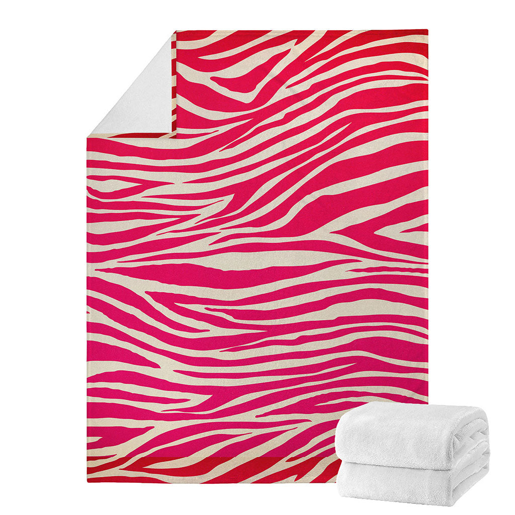 Hot Pink Zebra Pattern Print Blanket