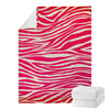 Hot Pink Zebra Pattern Print Blanket