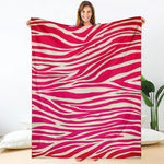 Hot Pink Zebra Pattern Print Blanket