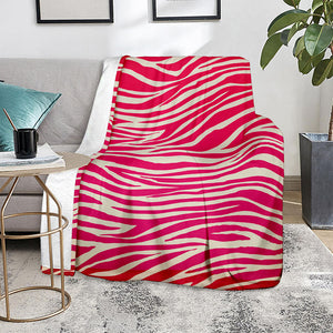 Hot Pink Zebra Pattern Print Blanket