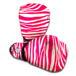 Hot Pink Zebra Pattern Print Boxing Gloves