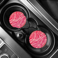 Hot Pink Zebra Pattern Print Car Coasters