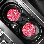 Hot Pink Zebra Pattern Print Car Coasters