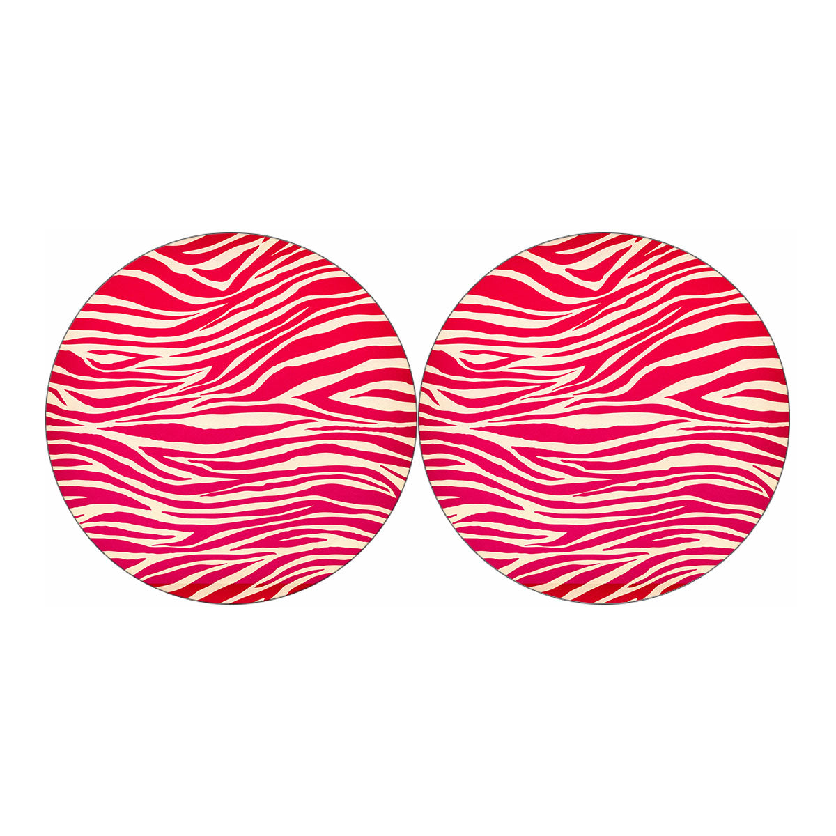 Hot Pink Zebra Pattern Print Car Coasters