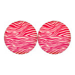 Hot Pink Zebra Pattern Print Car Coasters
