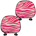 Hot Pink Zebra Pattern Print Car Headrest Covers