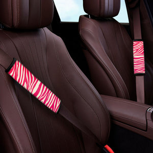 Hot Pink Zebra Pattern Print Car Seat Belt Covers