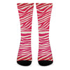 Hot Pink Zebra Pattern Print Crew Socks