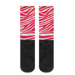 Hot Pink Zebra Pattern Print Crew Socks