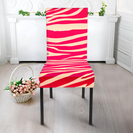 Hot Pink Zebra Pattern Print Dining Chair Slipcover