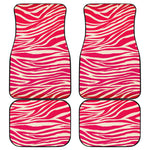 Hot Pink Zebra Pattern Print Front and Back Car Floor Mats