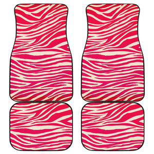 Hot Pink Zebra Pattern Print Front and Back Car Floor Mats