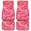 Hot Pink Zebra Pattern Print Front and Back Car Floor Mats