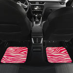 Hot Pink Zebra Pattern Print Front and Back Car Floor Mats